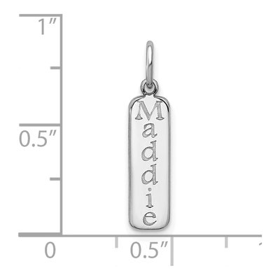 10K White Gold Personalized Name Bar Charm – view 3