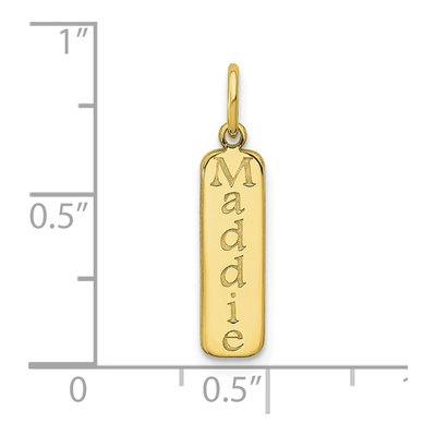 10K Yellow Gold Personalized Name Bar Charm – view 3