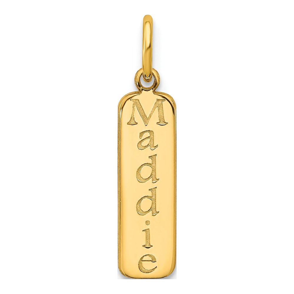10K Yellow Gold Personalized Name Bar Charm