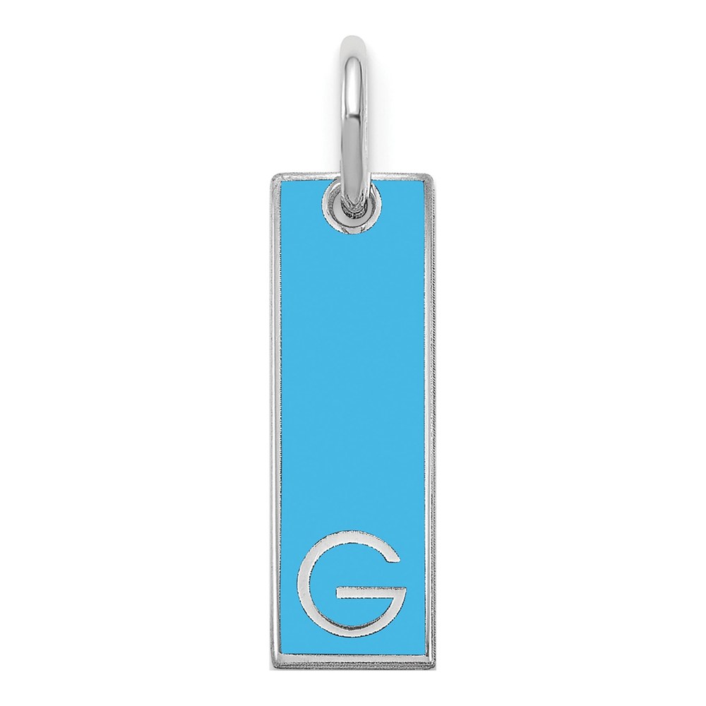10K White Gold Initial Bar Charm