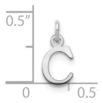10K White Gold Letter C Pendant – view 4