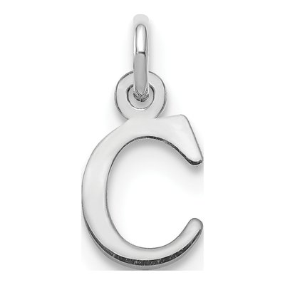 10K White Gold Letter C Pendant