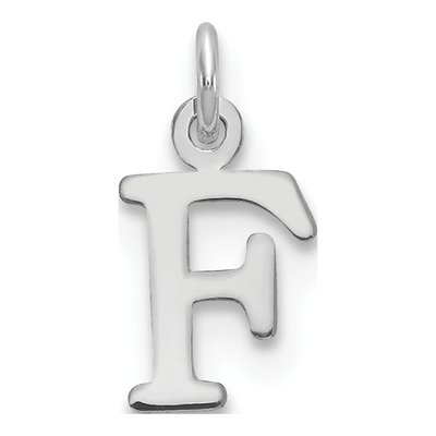 10K White Gold Letter F Pendant