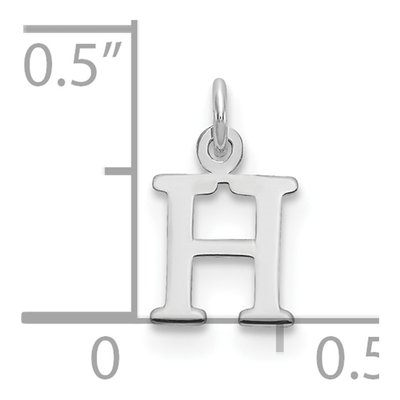 10K White Gold Letter H Charm – view 4