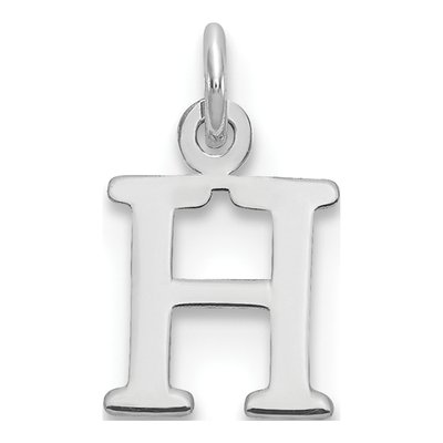 10K White Gold Letter H Charm