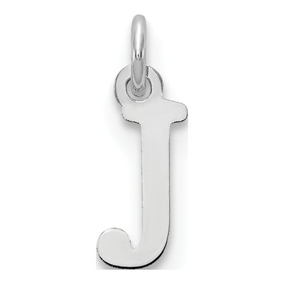 10K White Gold Cut-Out Letter J Pendant