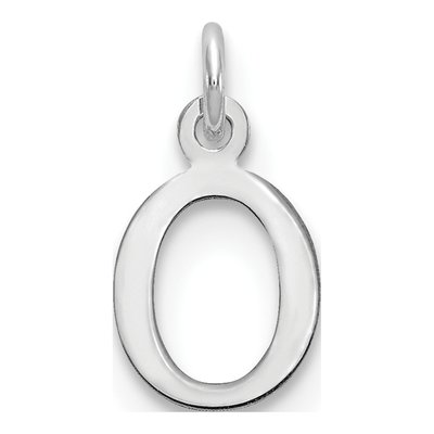 10K White Gold Cut-Out Letter O Pendant