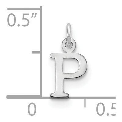 10K White Gold Letter P Charm – view 2