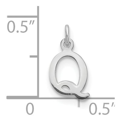 10K White Gold Letter Q Pendant – view 2