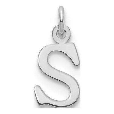 10K White Gold Letter S Charm