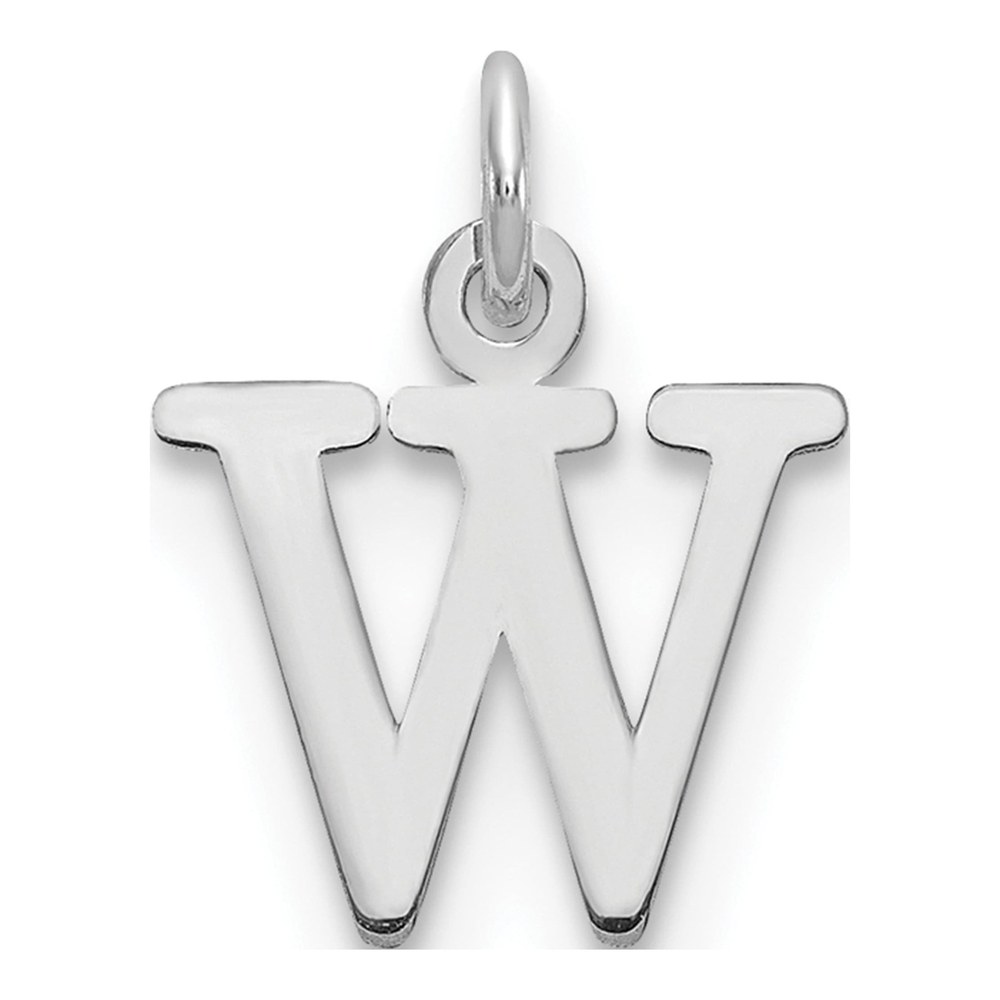 10K White Gold Rhodium-Plated Cut-Out Letter With Initial Charm Pendant