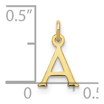 10K Yellow Gold Cutout Letter A Pendant – view 3