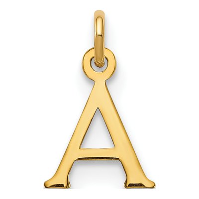 10K Yellow Gold Cutout Letter A Pendant