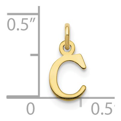 10K Yellow Gold Cutout Letter C Pendant – view 3