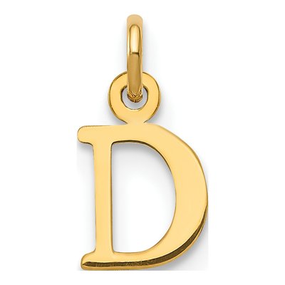 10K Yellow Gold Letter D Charm