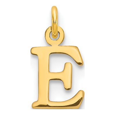 10K Yellow Gold Cut-Out Letter E Charm