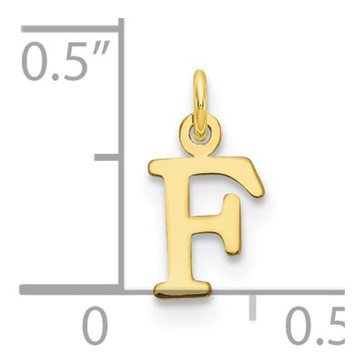 10K Yellow Gold Cut-Out Letter F Charm – view 3