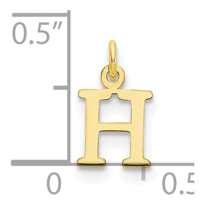 10K Yellow Gold Letter H Pendant – view 4