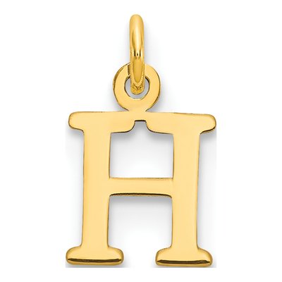 10K Yellow Gold Letter H Pendant