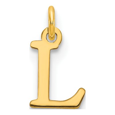 10K Yellow Gold Letter L Charm