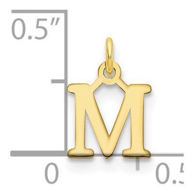 10K Yellow Gold Letter M Pendant – view 3