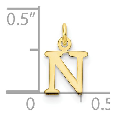 10K Yellow Gold Cut-Out Letter N Charm – view 3