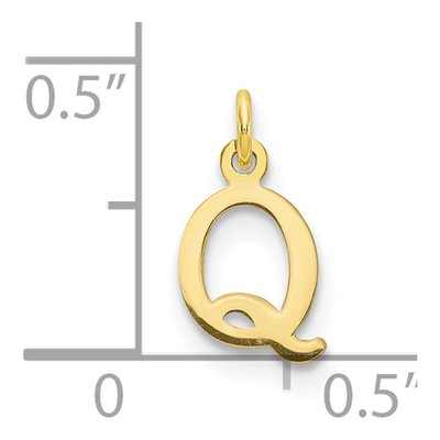 10K Yellow Gold Letter Q Charm – view 2