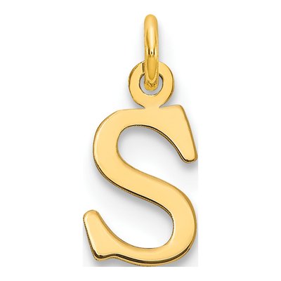 10K Yellow Gold Letter S Charm