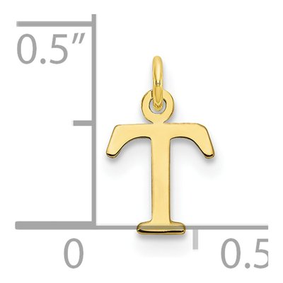 10K Yellow Gold Cut-Out Letter T Charm – view 3