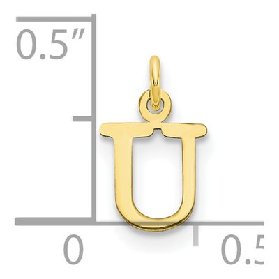 10K Yellow Gold Letter U Charm – view 2