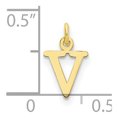 10K Yellow Gold Cut-Out Letter V Charm – view 3