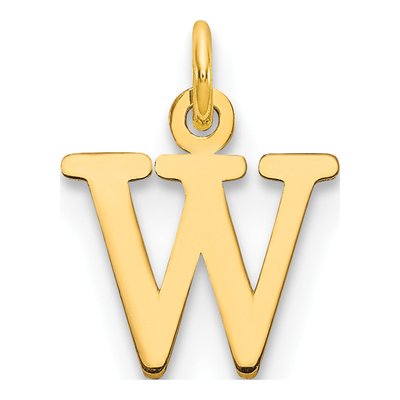 10K Yellow Gold Cut-Out Letter W Charm