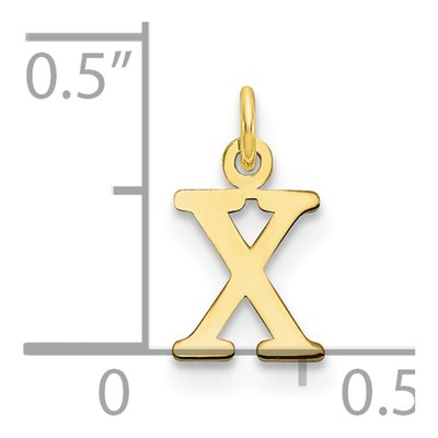 10K Yellow Gold Letter X Charm – view 2