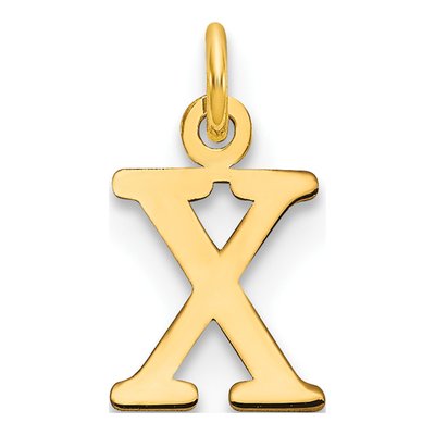 10K Yellow Gold Letter X Charm