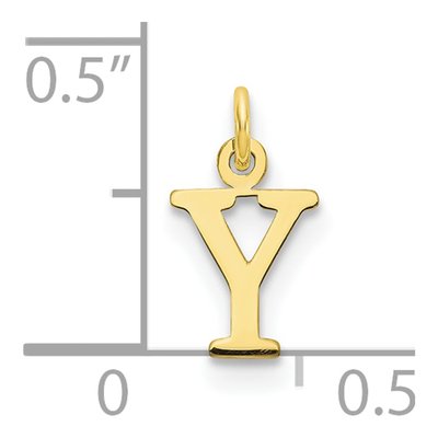 10K Yellow Gold Cut-Out Letter Y Charm – view 4