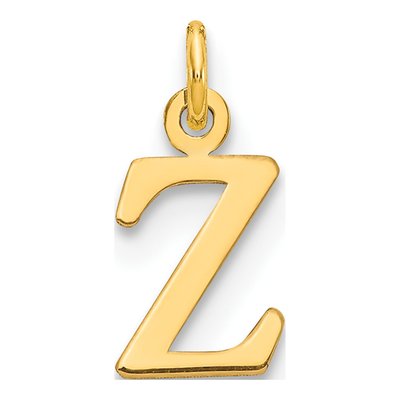 10K Yellow Gold Cut-Out Letter Z Charm