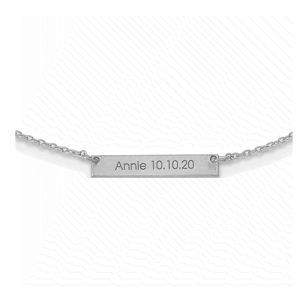 10K White Gold Personalized 1-Station Necklace, 18"