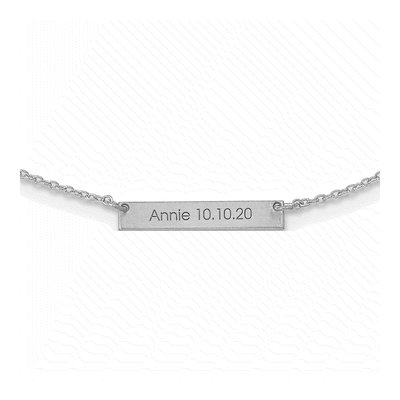 10K White Gold Personalized 1-Station Necklace