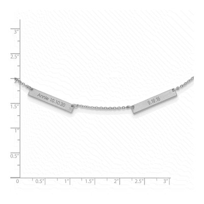 10K White Gold 2-Station Personalized Necklace – view 2