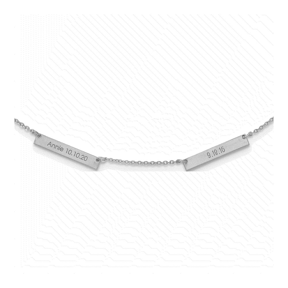 10K White Gold 2-Station Personalized Necklace