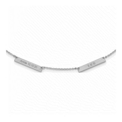 10K White Gold 2-Station Personalized Necklace