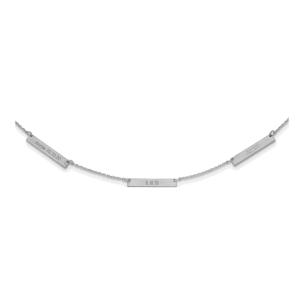 10K White Gold 3-Station Personalized Necklace