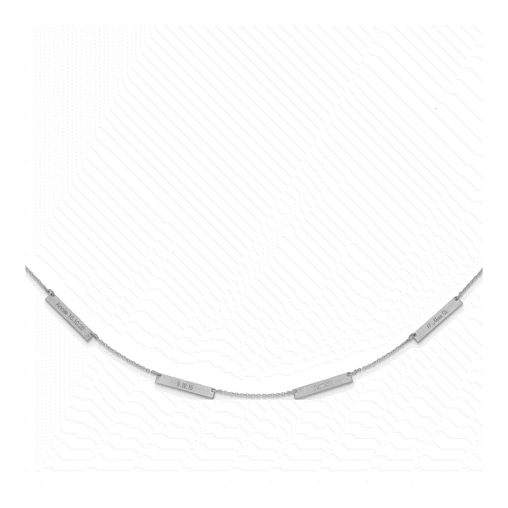 10K White Gold Personalized 4-Station Necklace