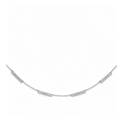 10K White Gold Personalized 4-Station Necklace