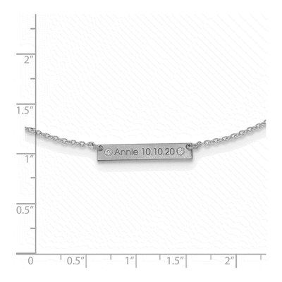 10K White Gold Diamond Personalized Necklace – view 2