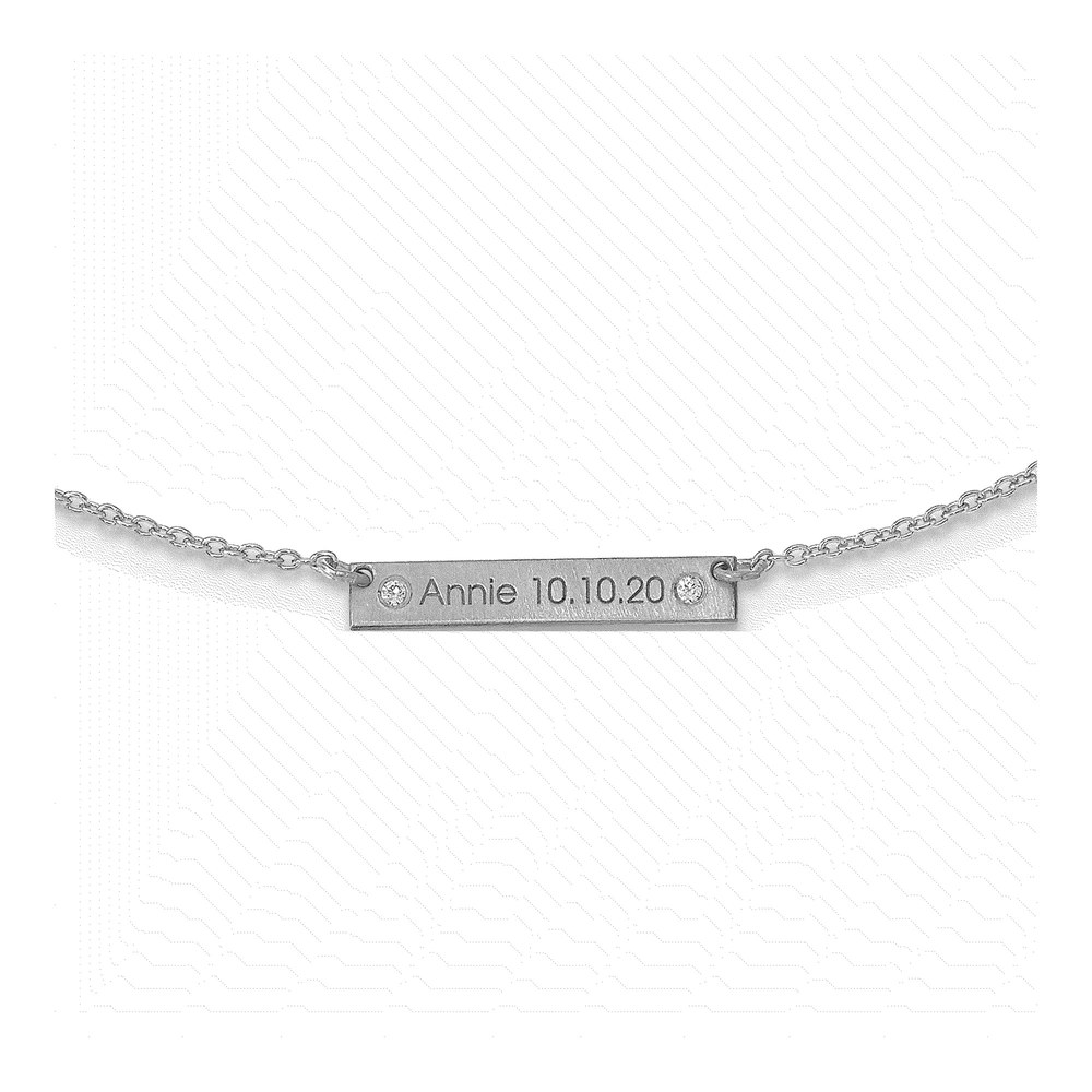 10K White Gold Diamond Personalized Necklace