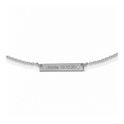 10K White Gold Diamond Personalized Necklace