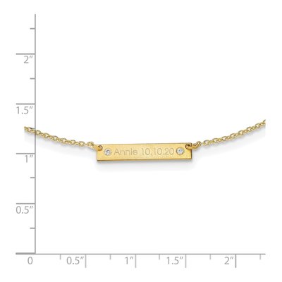 10K Yellow Gold Diamond Station Necklace – view 2