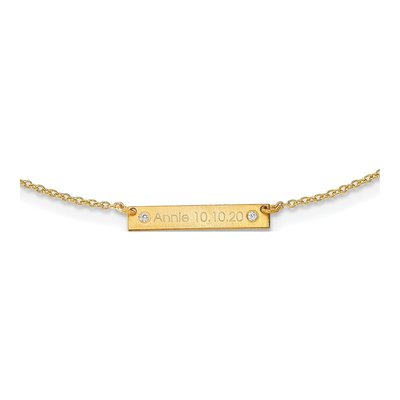 10K Yellow Gold Diamond Station Necklace