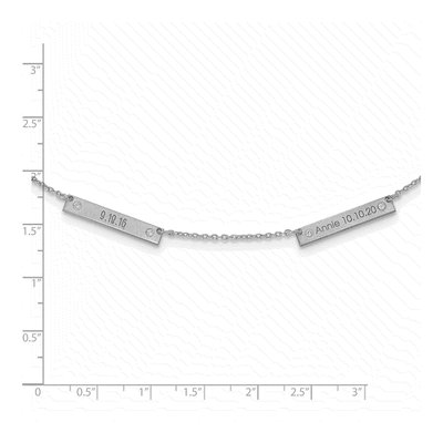 10K White Gold 1/20 ct tw Diamond 2-Station Necklace – view 2
